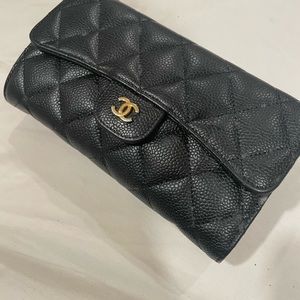 Chanel long classic flap wallet